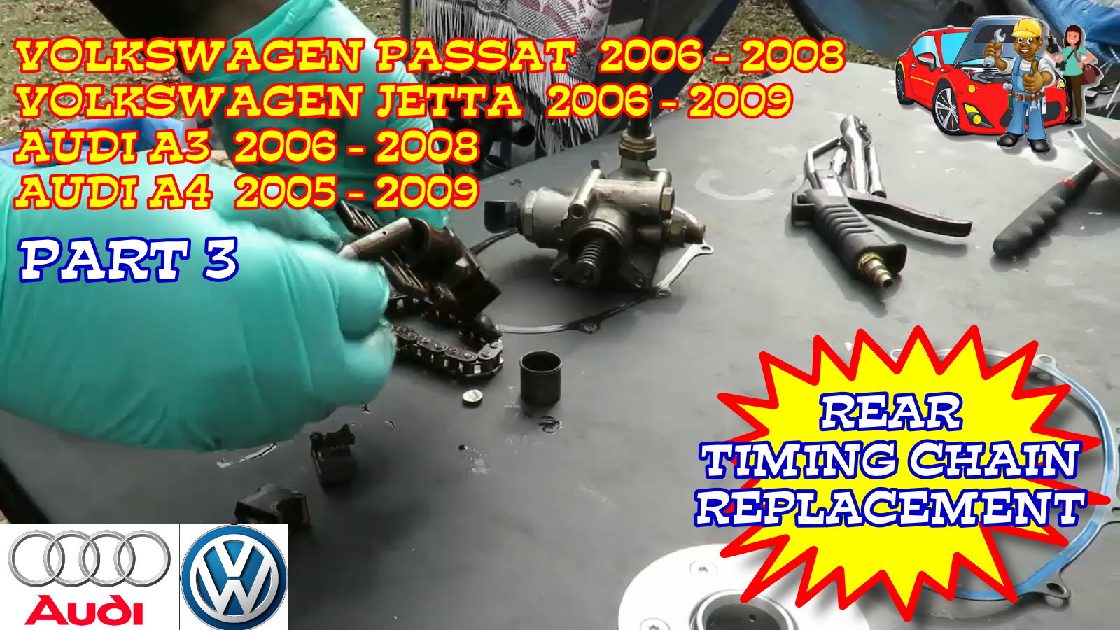 Volkswagen Passat Jetta Audi A3 A4 Rear Timing Chain Replacement - Part 3