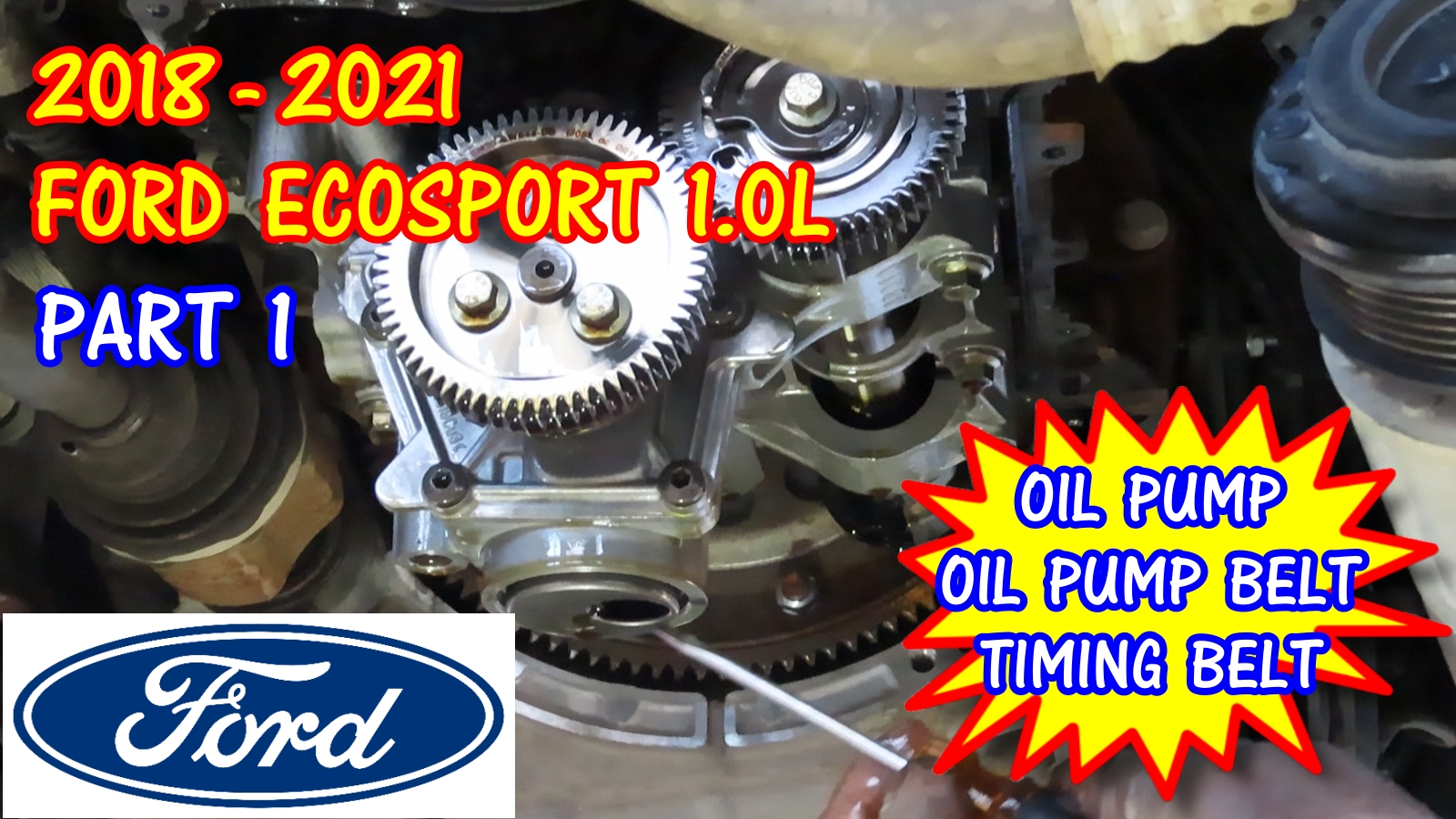 Ford EcoSport Fiesta Focus Timing Belt Oil Pump Belt And Oil Pump Replacement - PART 1