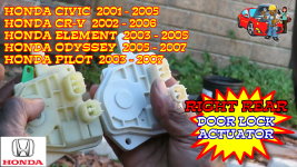 Honda CRV Civic Element Odyssey Pilot Right Rear Door Lock Actuator Replacement