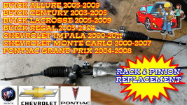 Buick Allure Century Lacrosse Regal Chevy Impala Monte Carlo Grand Prix Rack and Pinion Replacement