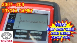 Toyota Camry Avalon C1330 Right Front Speed Sensor Circuit Open